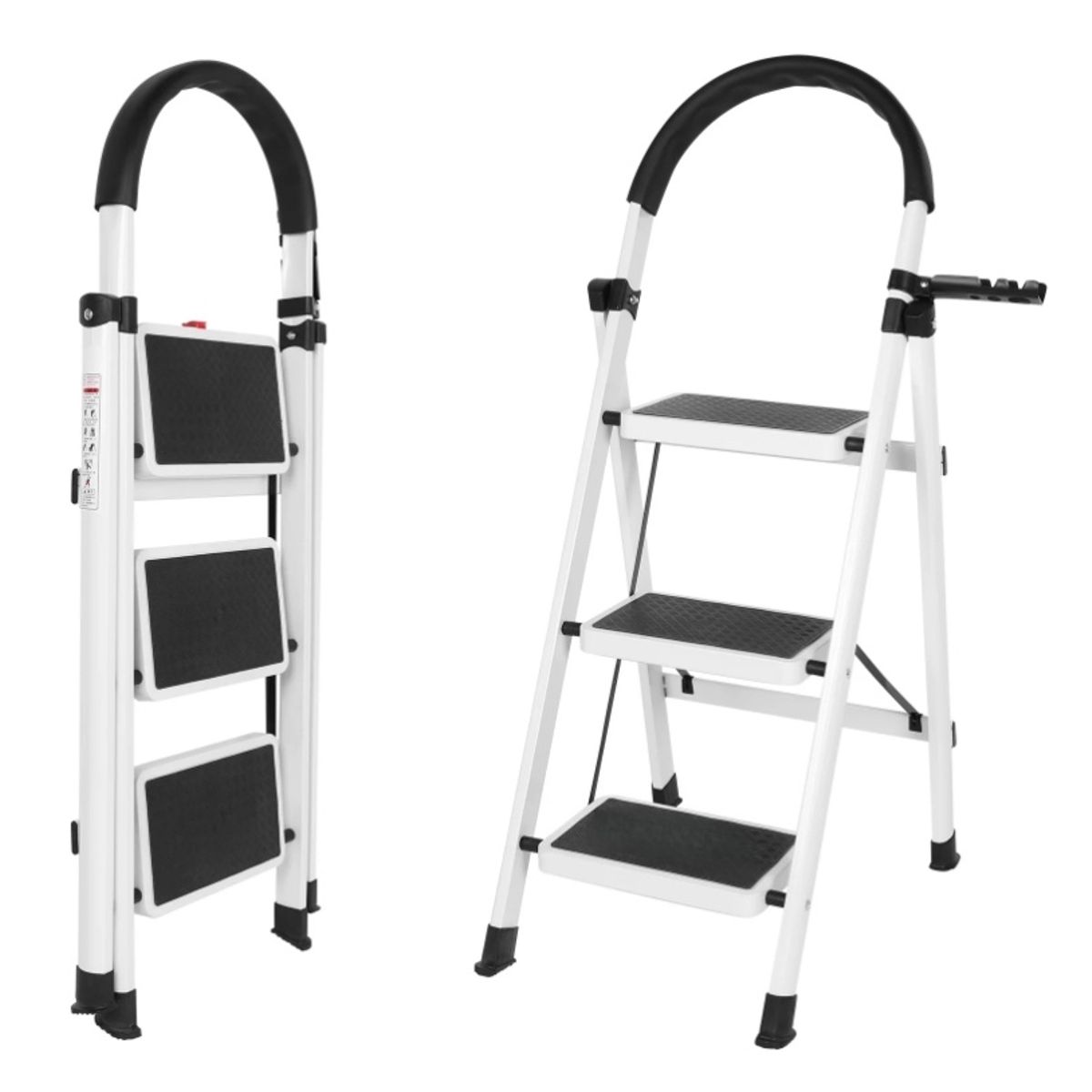 GENERICO - Escalera De Tijera Plegable Escala 3 Peldaños Antideslizante