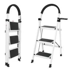 GENERICO - Escalera De Tijera Plegable Escala 3 Peldaños Antideslizante