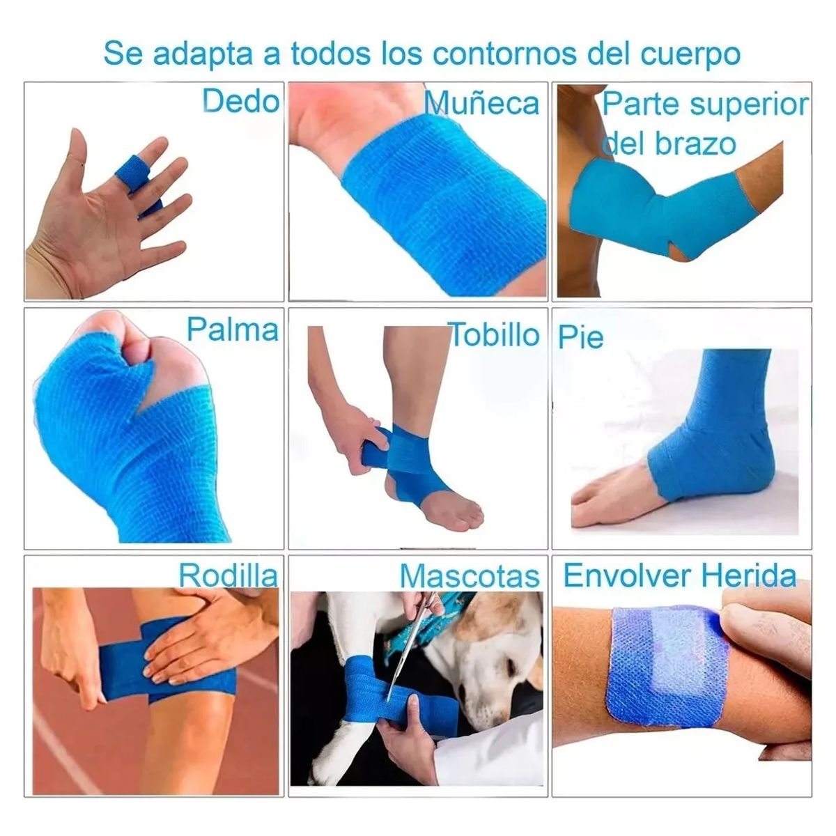 GENERICO - Venda Cohesiva Coban 10cm x 5m Pack 6 Vendaje Deportivo Cinta Elastica