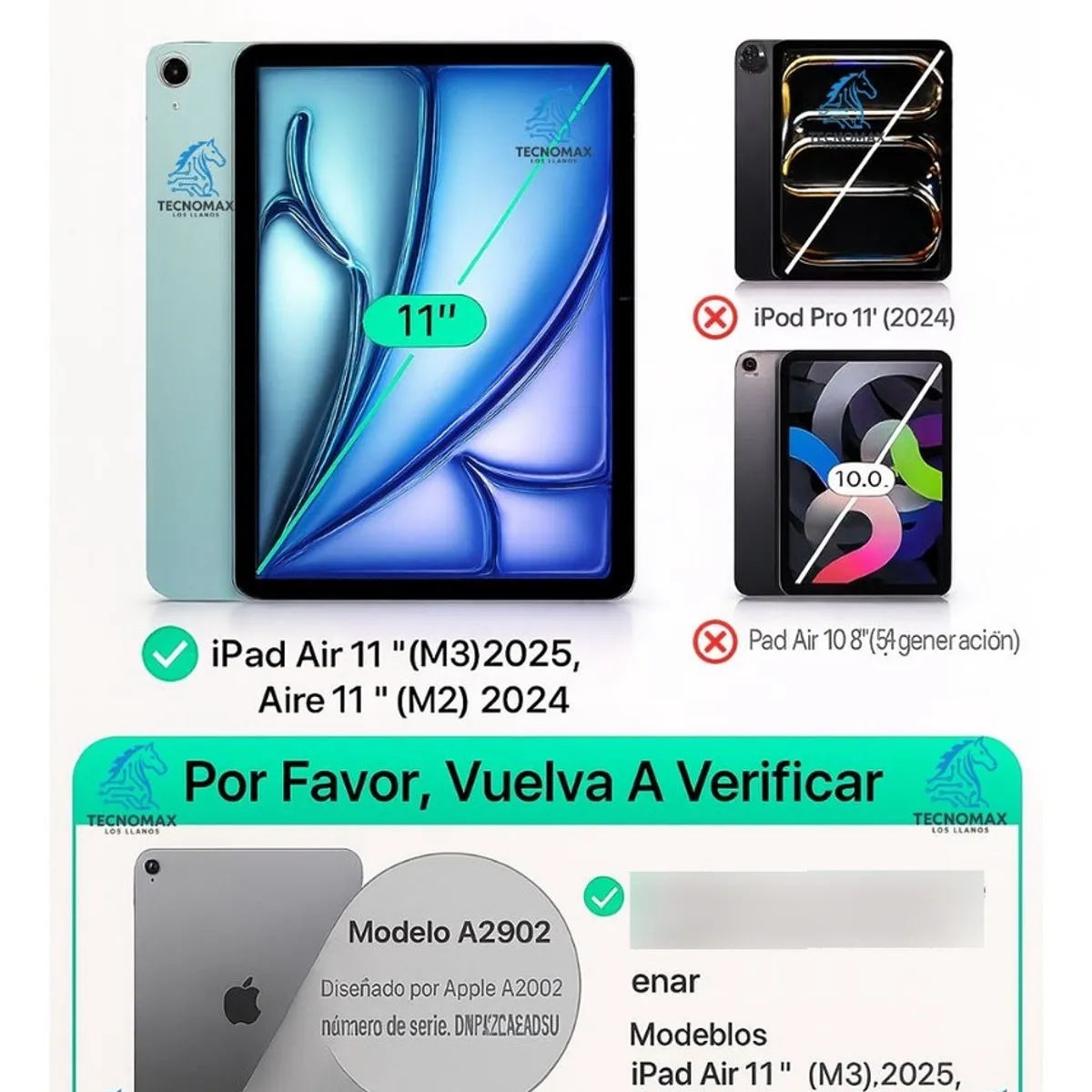 GENERICO - Funda Para iPad Air 11 M2 2024 M3 2025 + Lamina De Vidrio Templado