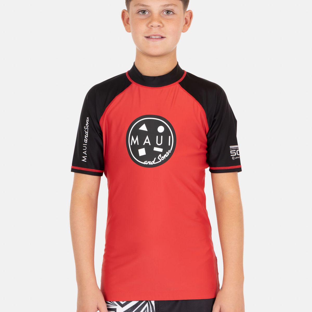 MAUI AND SONS - Polera UVP Sharky Rojo Infantil Maui And Sons