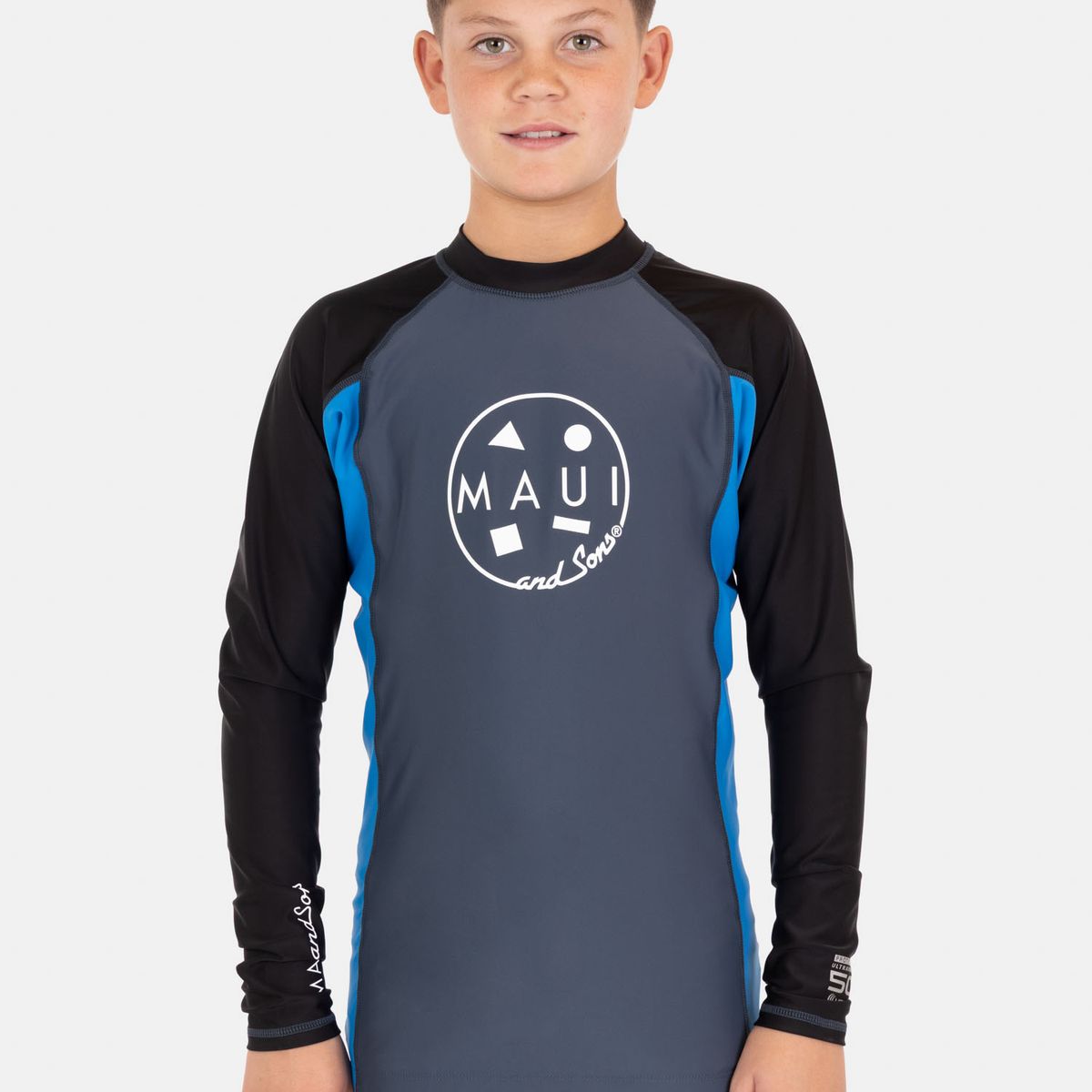 MAUI AND SONS - Polera UVP Palmix Gris Infantil Maui And Sons