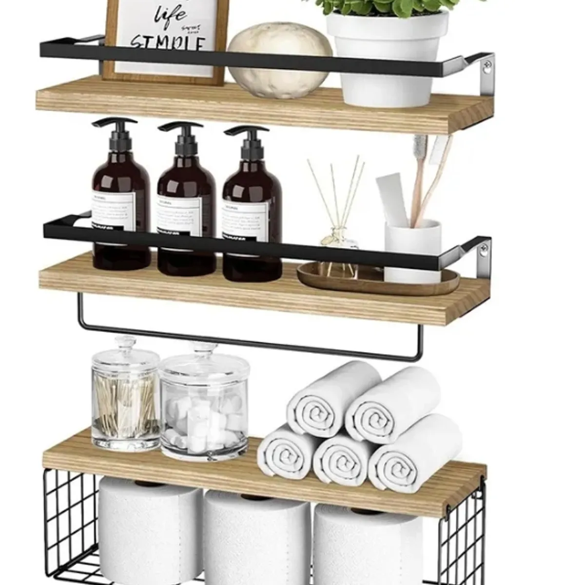 GENERICO - Kit Repisas Flotantes De Pared Estante Organizador Baño