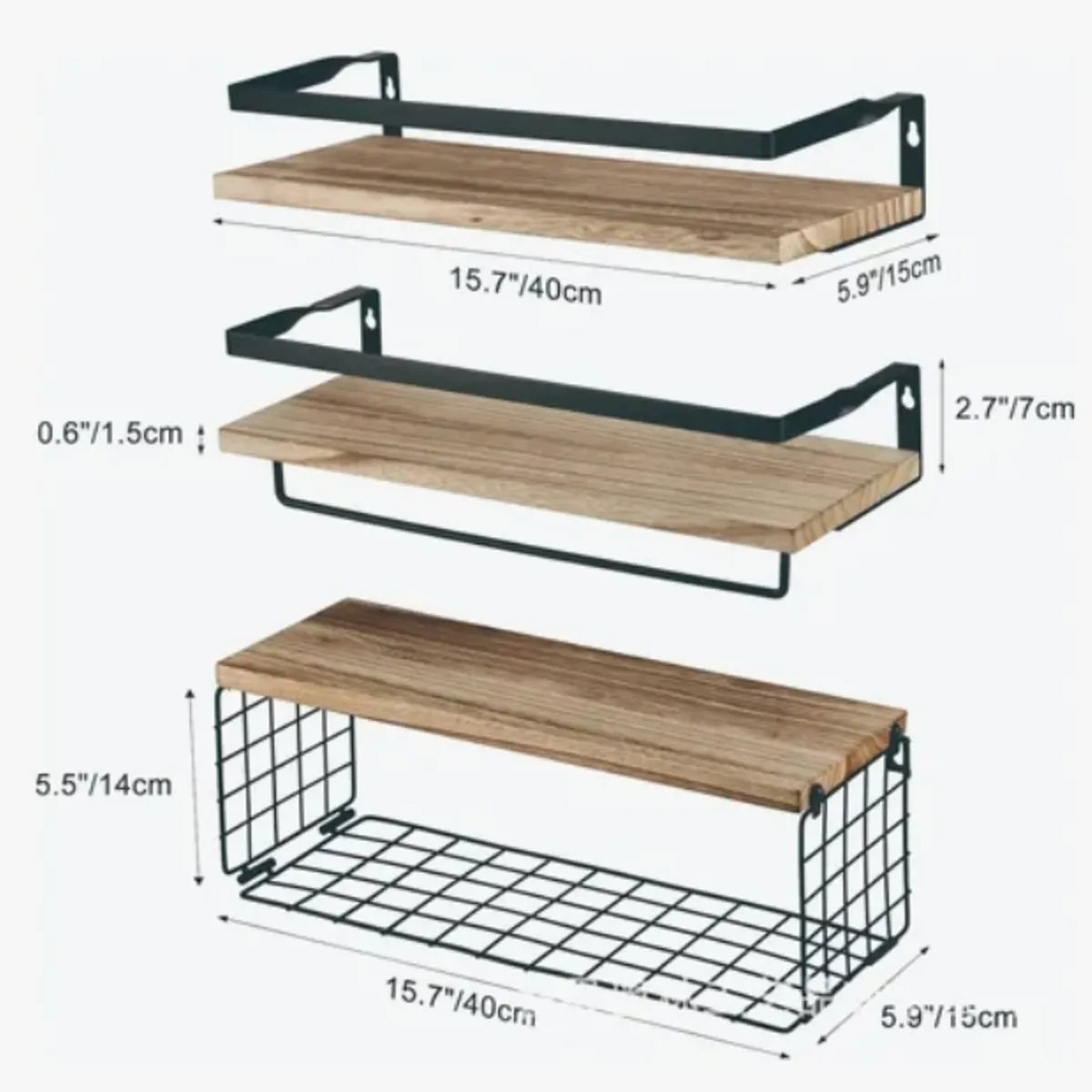 GENERICO - Kit Repisas Flotantes De Pared Estante Organizador Baño