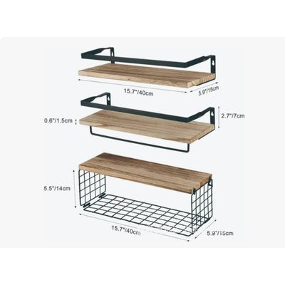 Imagen 2 del producto Kit Repisas Flotantes De Pared Estante Organizador Baño