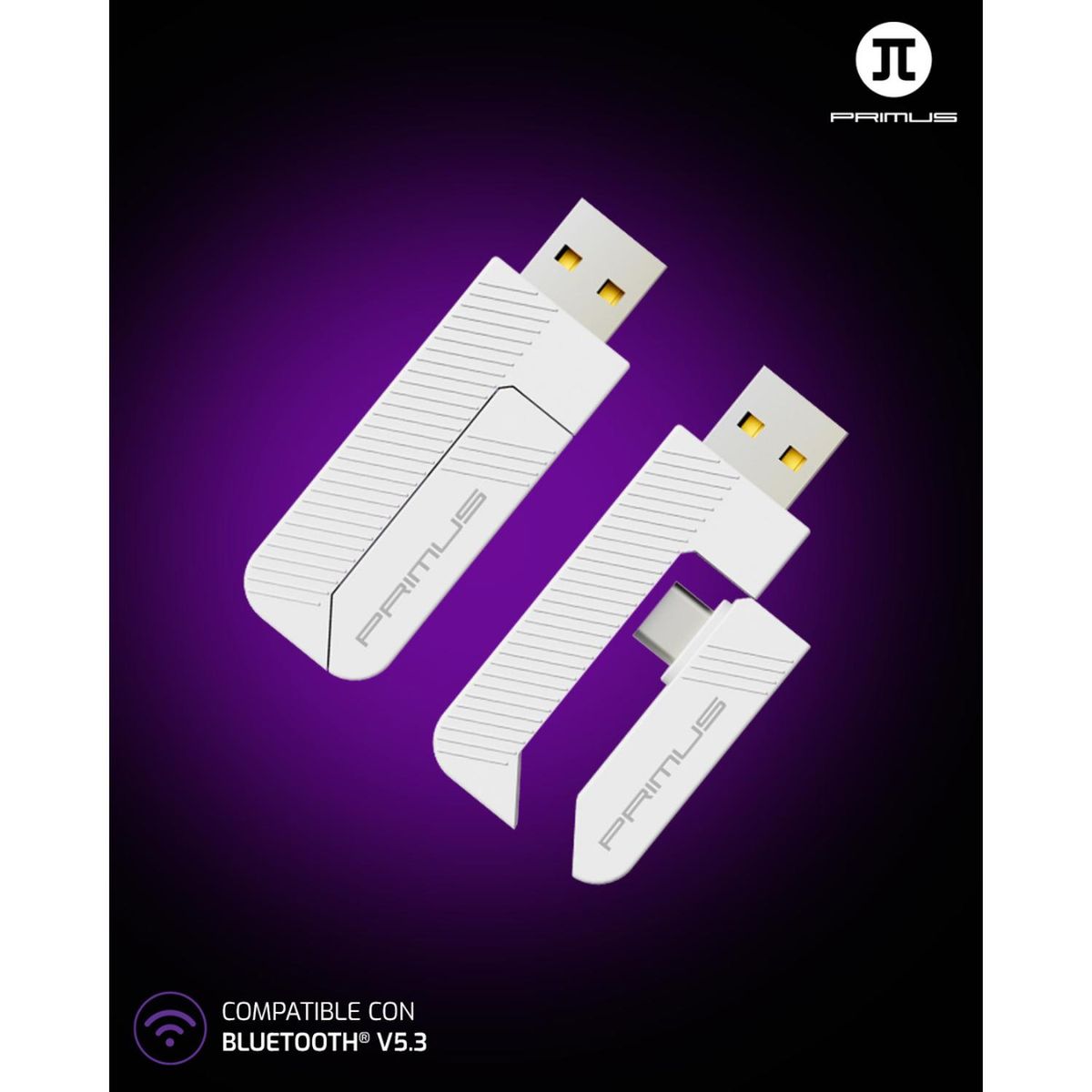 PRIMUS - Audifionos Gamer inalambricos Primus 2.4ghz Dongle Blanco