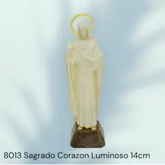 GENERICO - Estatua Italiana del Sagrado corazón de Jesús en plástico fluorescente