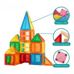 BLOQUES DE CONSTRUCCIÓN MAGNÉTICOS QUE ILUMINAN LA PISTA EDUCATIVA PARA NIÑOS 75 piezas,MAGNETIC BUILDING BLOCKS GLOWING EDUCATIONAL TRACK FOR CHILDREN 75 ELEMENT