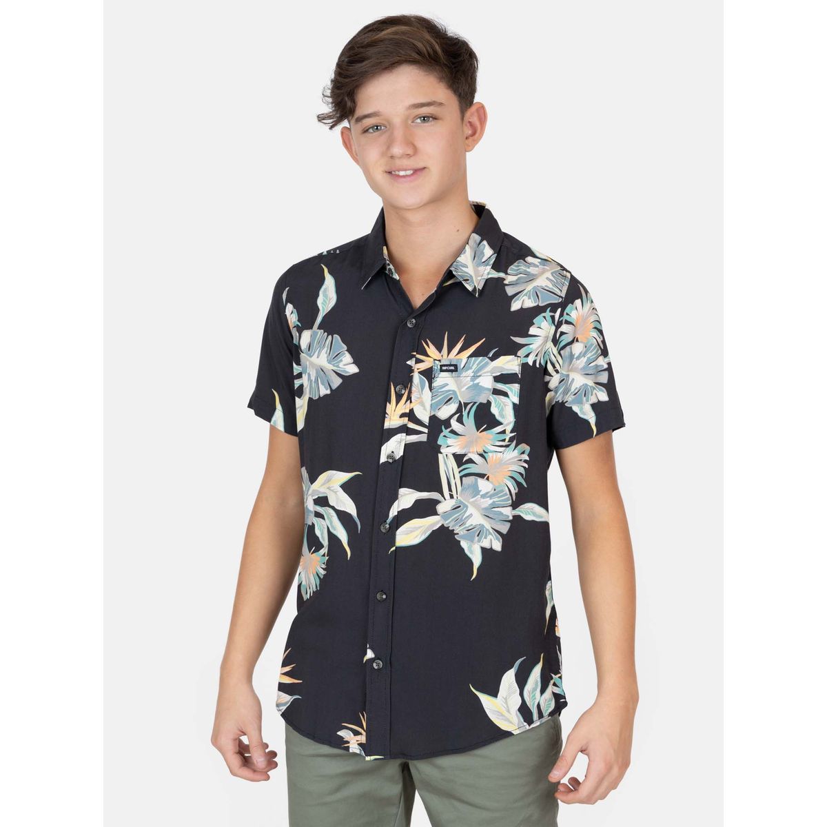 RIP CURL - Camisa MC Rockwave Multicolor Infantil Rip Curl