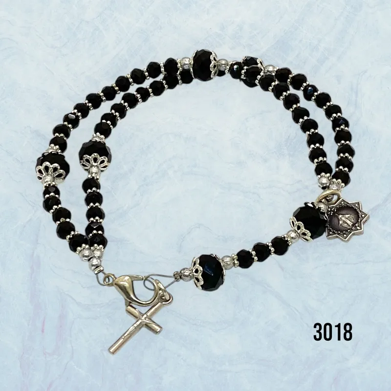 GENERICO - Brazalete -  Rosario completo de cristal.