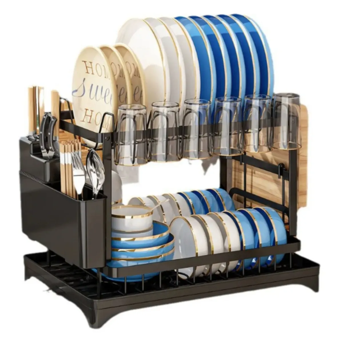 GENERICO - Secador Escurridor De Loza Platos Inoxidable 2 Niveles