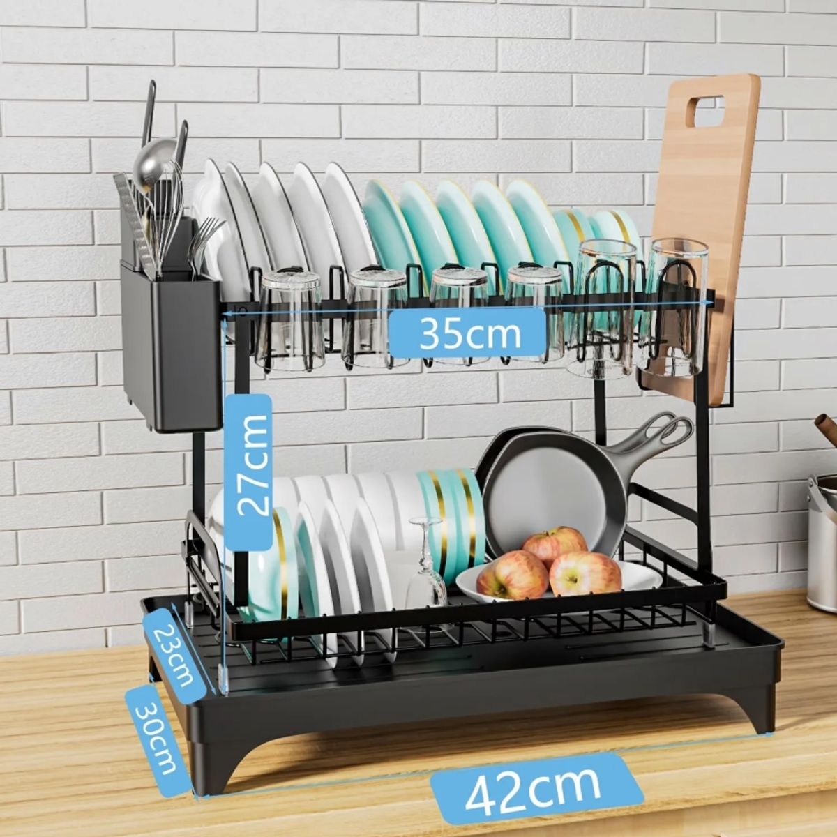 GENERICO - Secador Escurridor De Loza Platos Inoxidable 2 Niveles