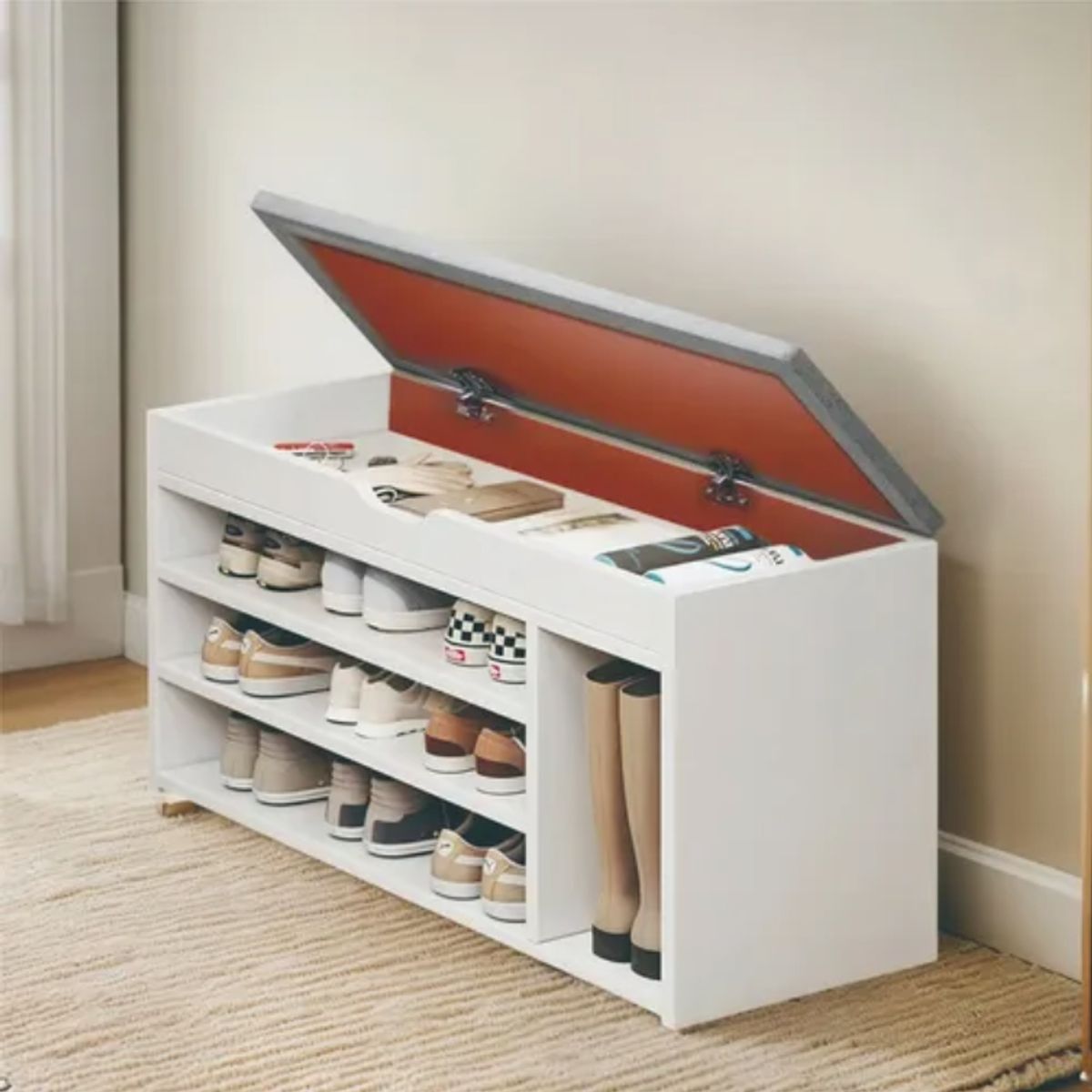 GENERICO - Zapatero Organizador Con Asiento Multifuncional 51x80x30cm