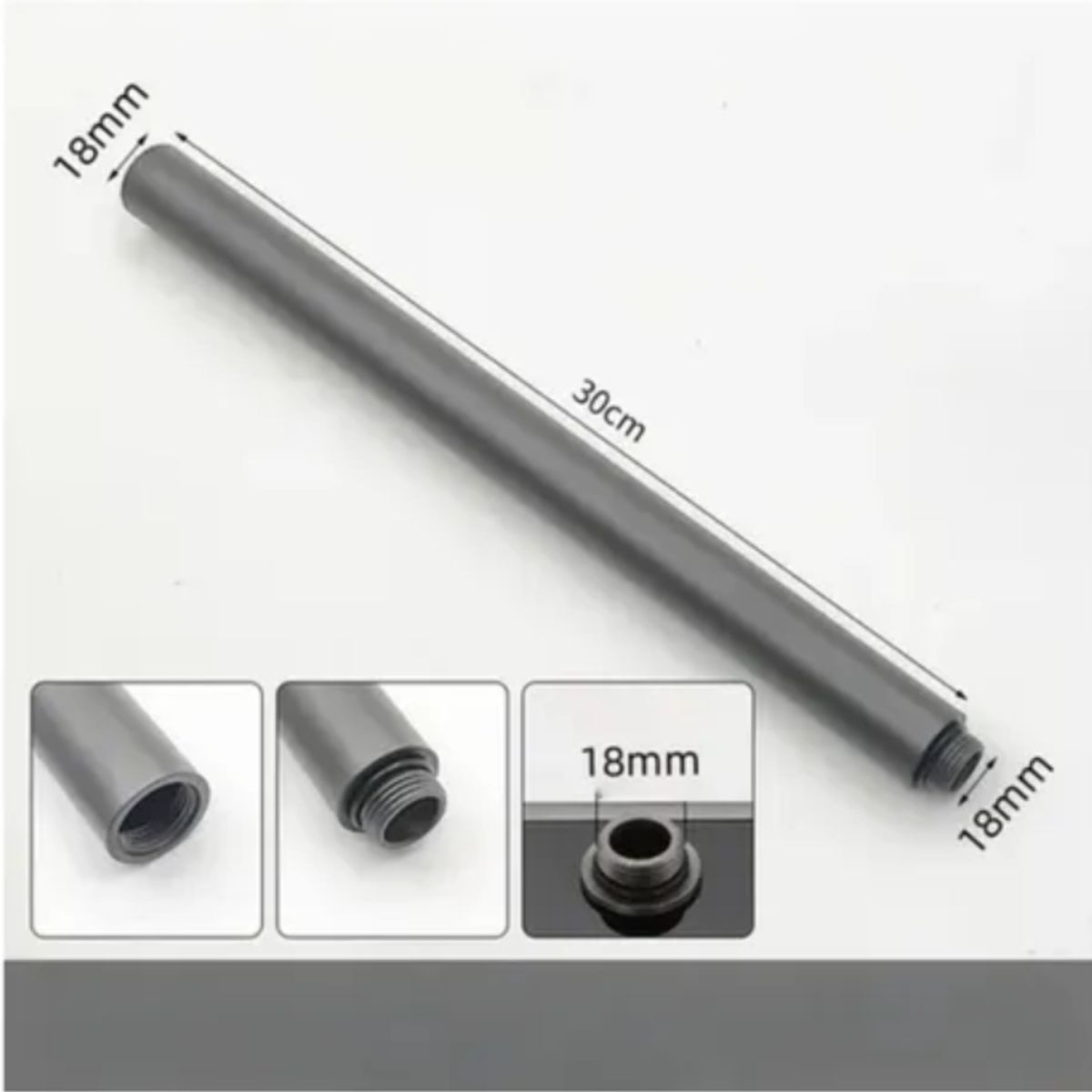 GENERICO - Tubo Extensión 30cm Para Columna Ducha Diámetro 18 Mm