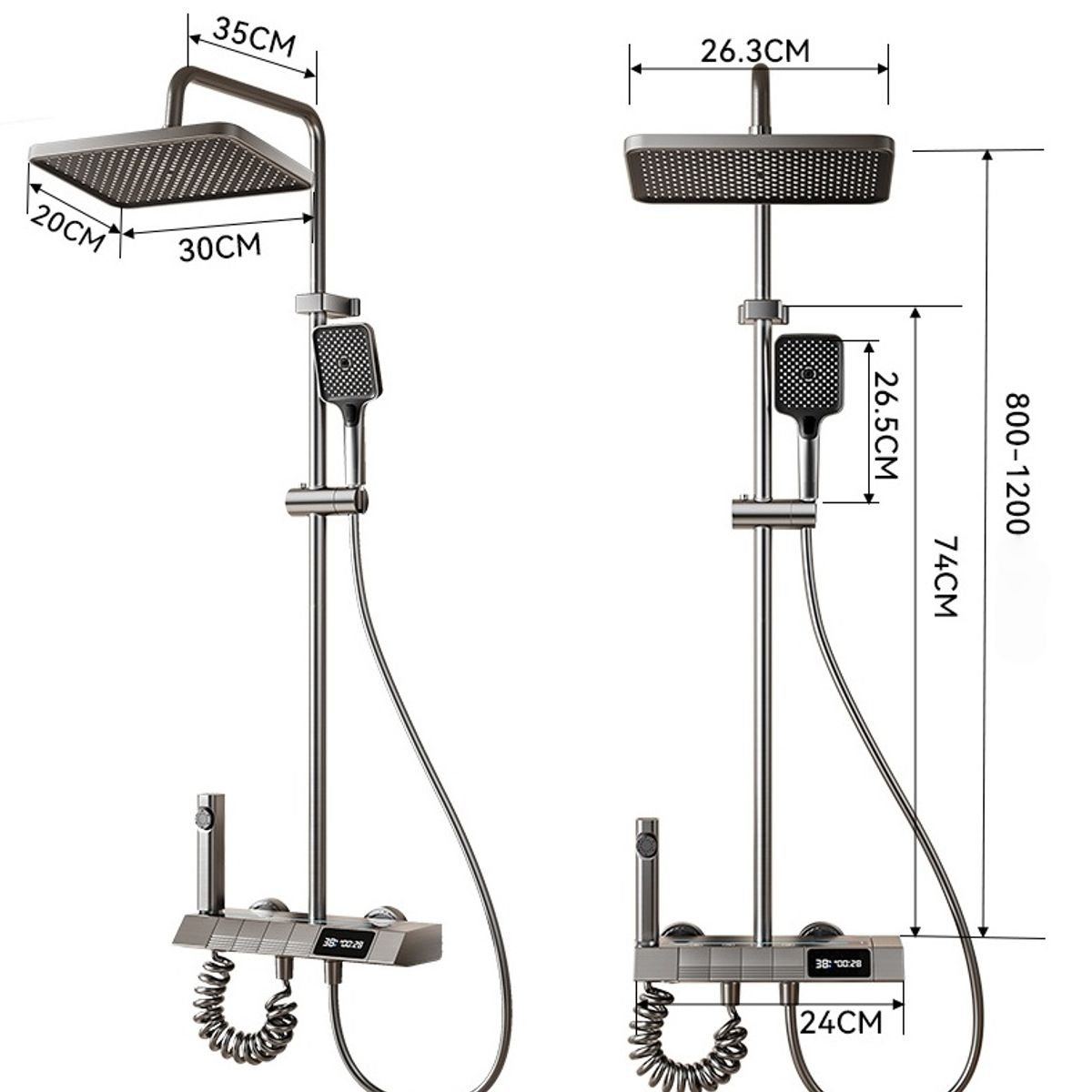 GENERICO - Ducha Columna Baño Moderna Botones Digital 4 Funciones Llave