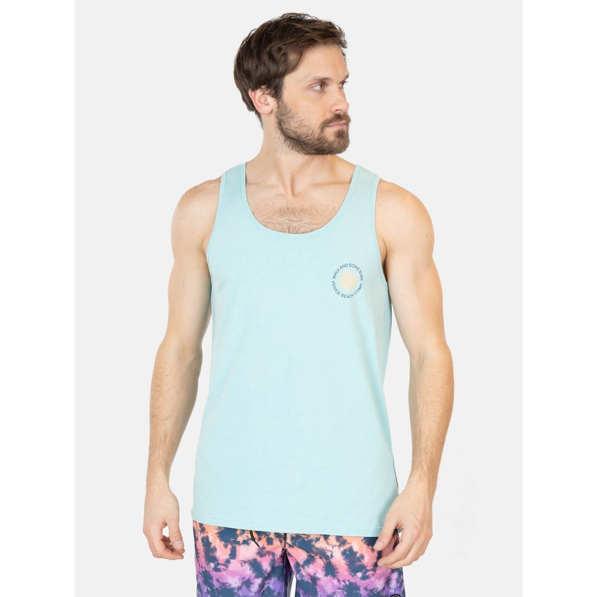 MAUI AND SONS - Polera UVP Pacific Guard Celeste Hombre Maui And Sons