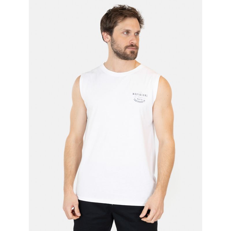 MAUI AND SONS - Polera UVP EcoSurf Blanco Hombre Maui And Sons