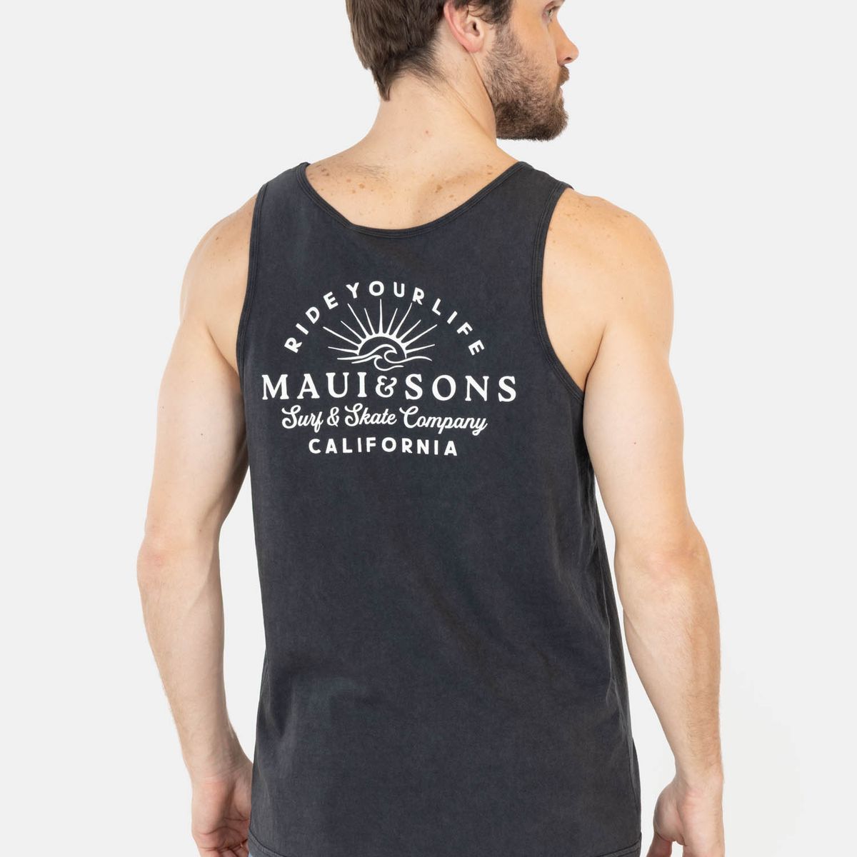MAUI AND SONS - Polera UVP Coral Flow Negro Hombre Maui And Sons