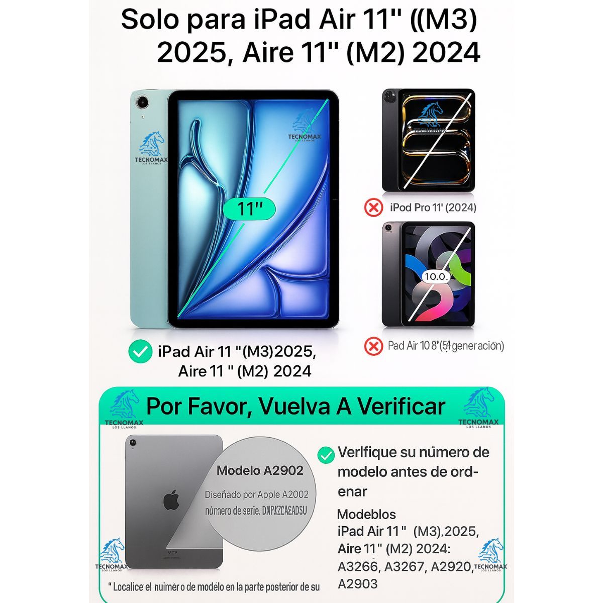 GENERICO - Funda Smart Cover Para iPad Air 11 M2 2024 M3 2025