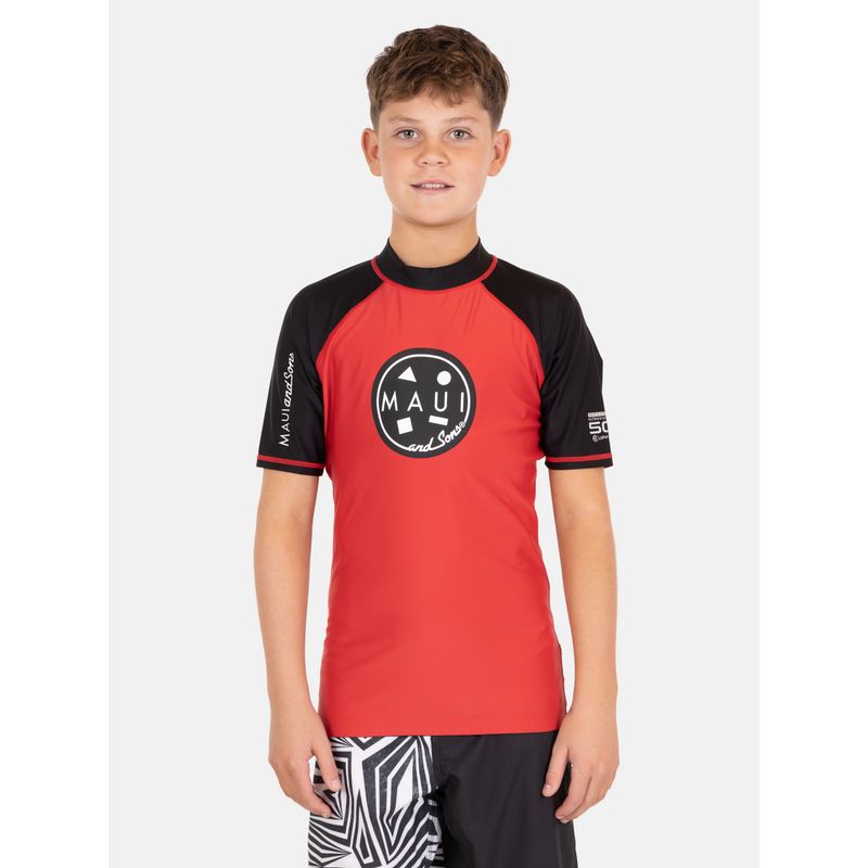 MAUI AND SONS - Polera UVP Sharky Rojo Infantil Maui And Sons