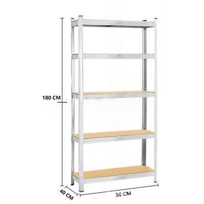 Imagen 2 del producto Estante Metálico Repisa Plateado 180x90x40 Cm 400 Kg
