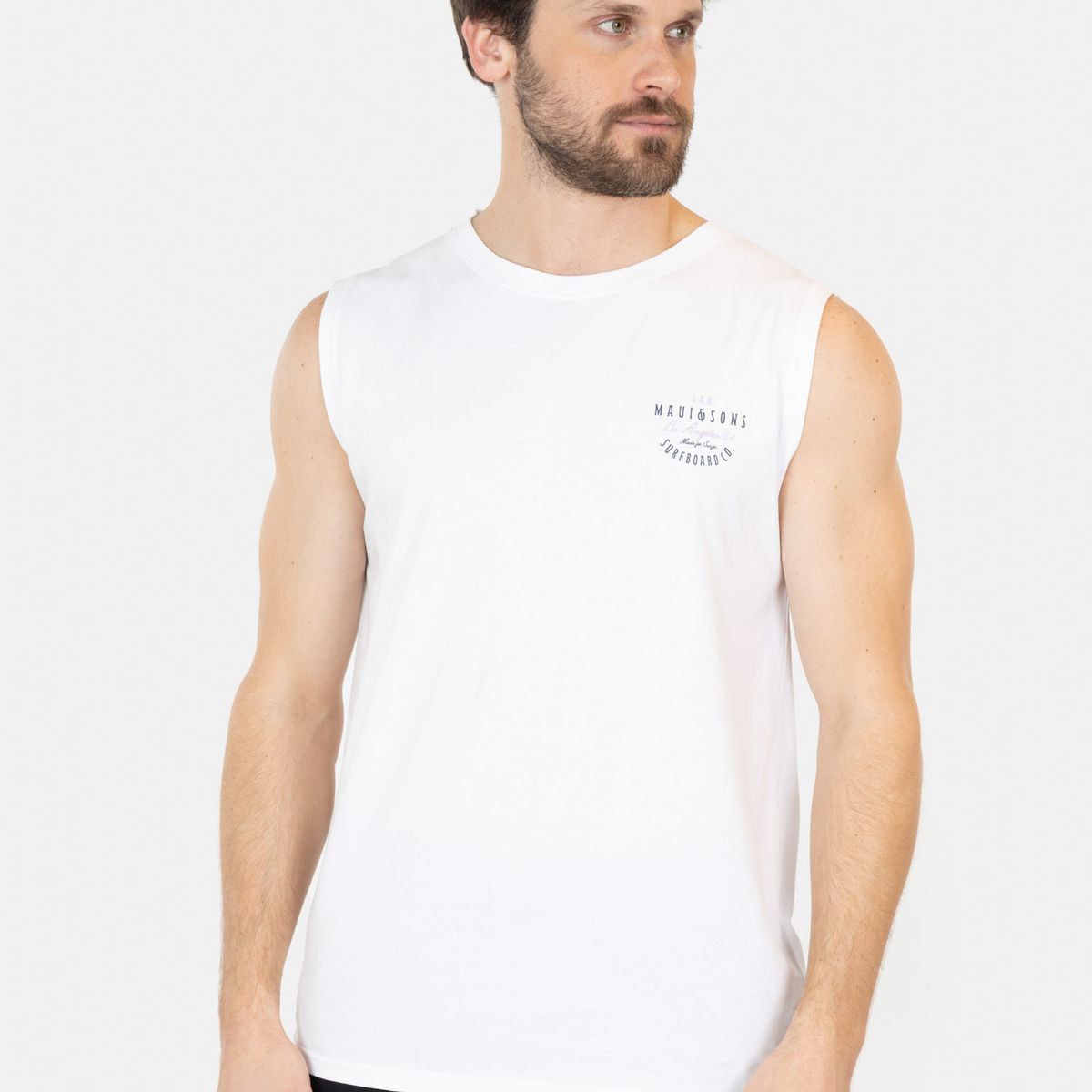 MAUI AND SONS - Polera UVP EcoSurf Blanco Hombre Maui And Sons