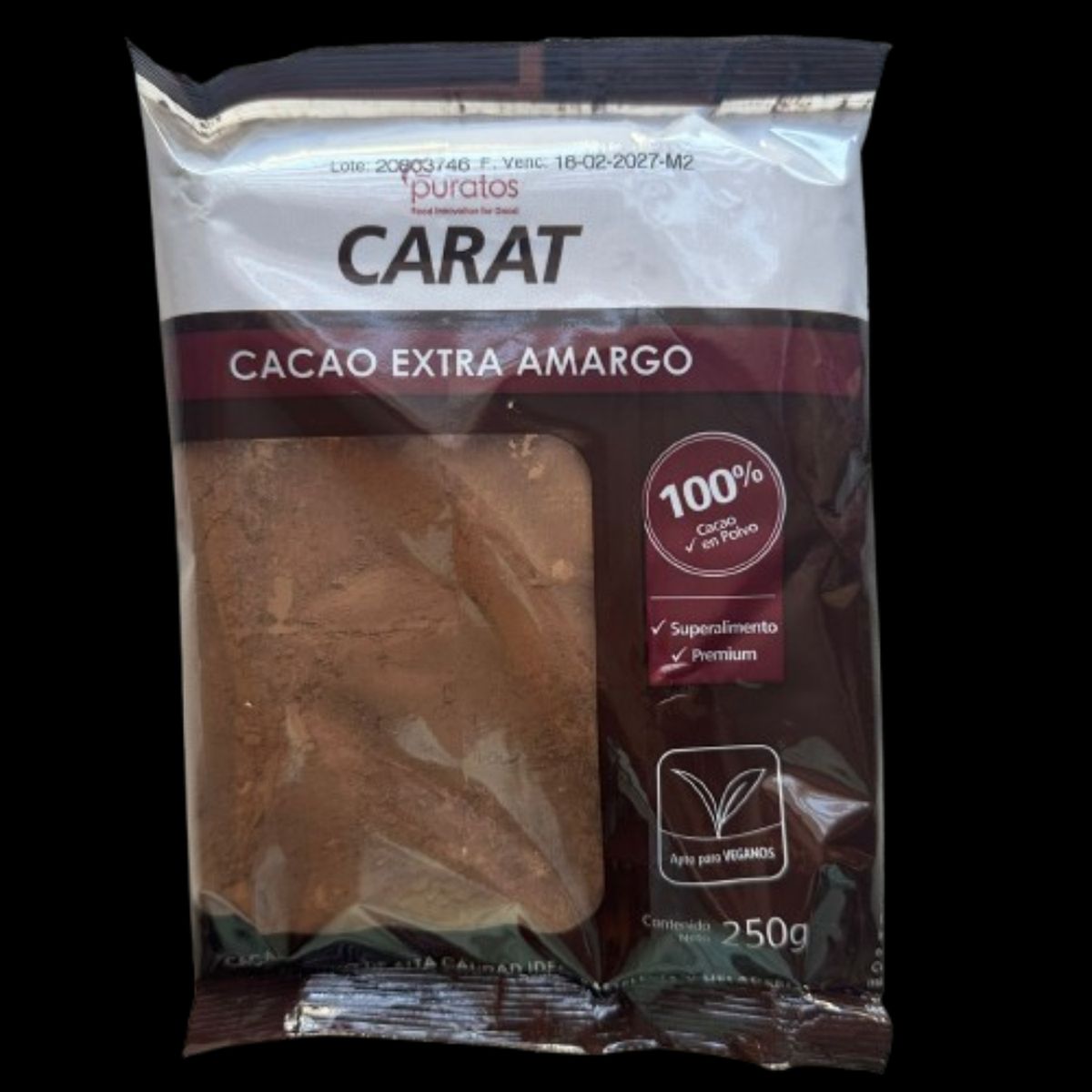GENERICO - Cacao En Polvo 100% Puro Carat Puratos 250g