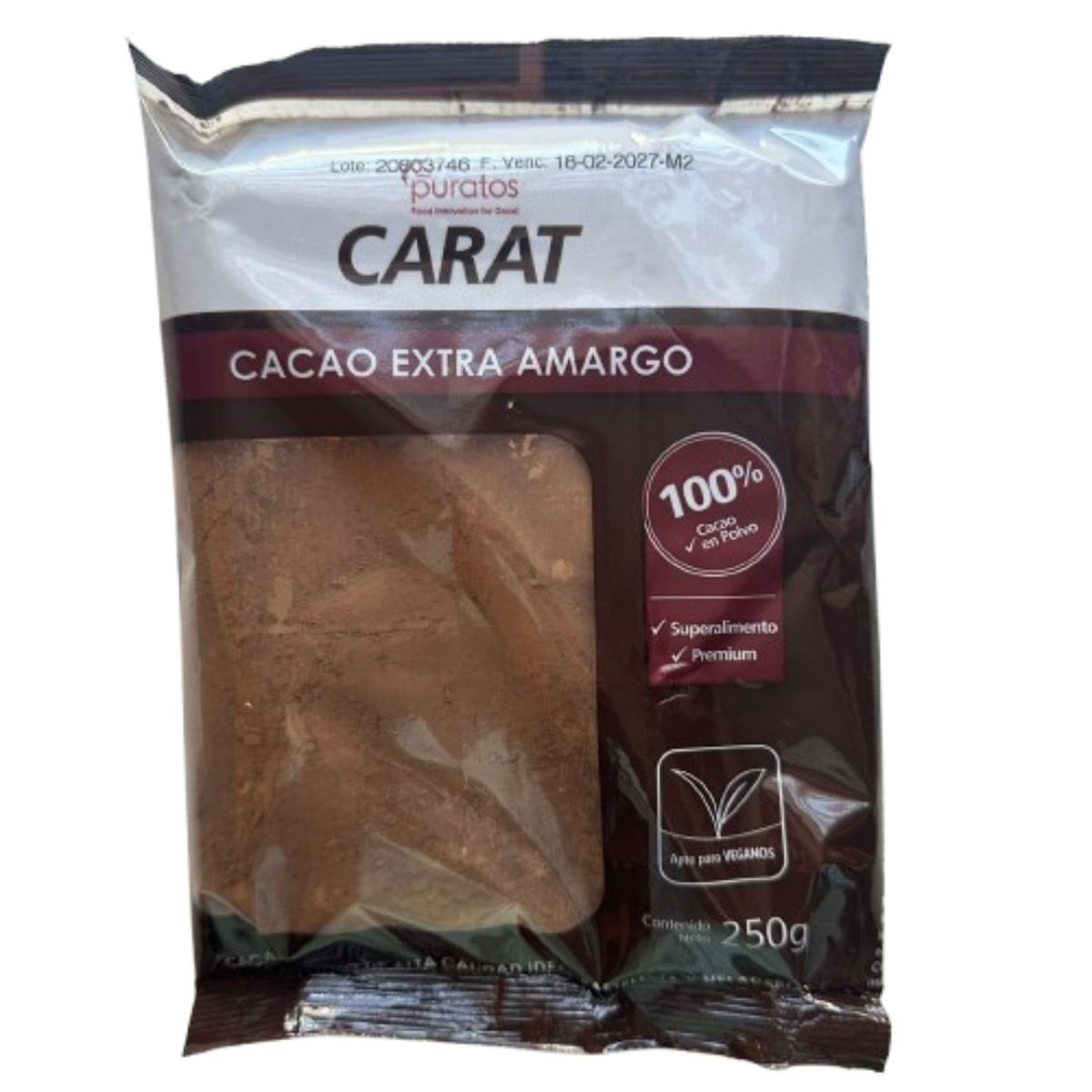 GENERICO - Cacao En Polvo 100% Puro Carat Puratos 250g