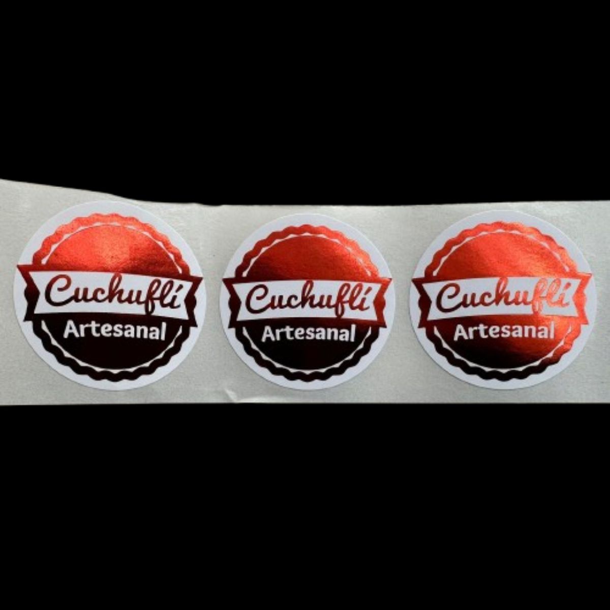 Sticker Cuchufli Artesanal Rojo 38mm 100un, marca GENERICO - Foto 2