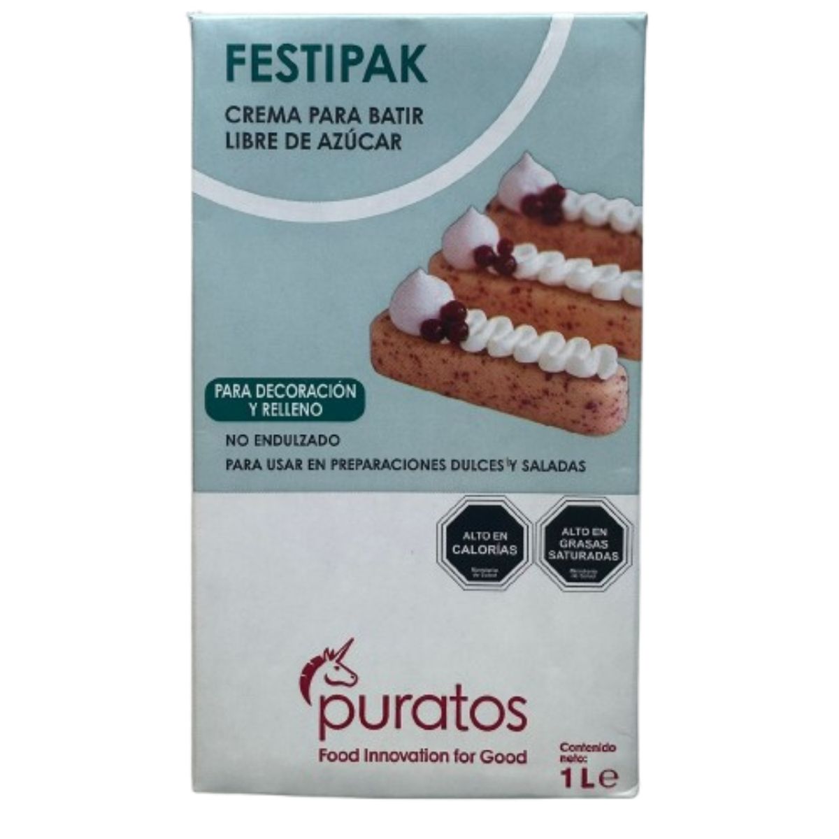 GENERICO - Crema Vegetal Festipak Sin Azucar Puratos 1Lt