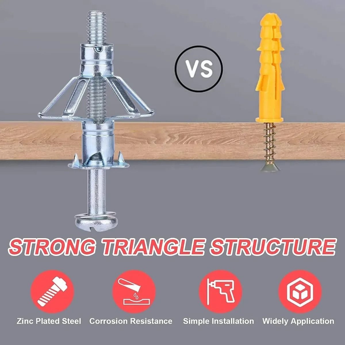 GENERICO - Anclaje Para Pared Hueca Volcanita 10 Mm (5x37mm) 25 Unids.