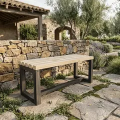 GENERICO - Banca De Madera De Pino 4x4 Con Borde Superior Vitrificado 100cm