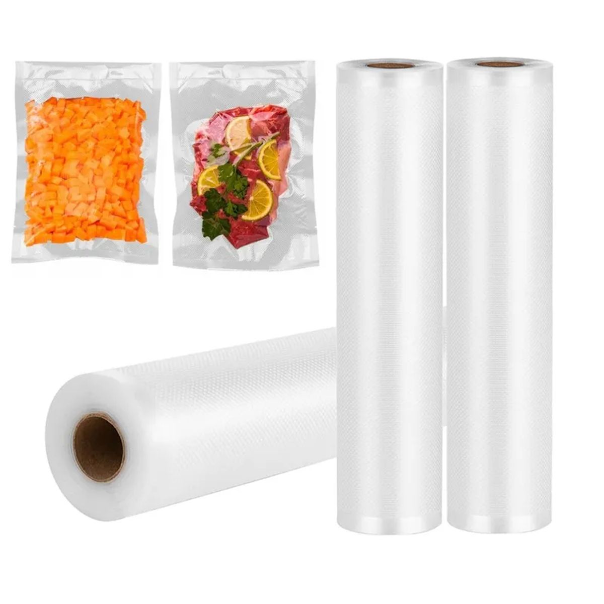 GENERICO - 5 Rollos Sellado Vacio Bolsas de Vacio Gofradas 20cm X 5 Mts