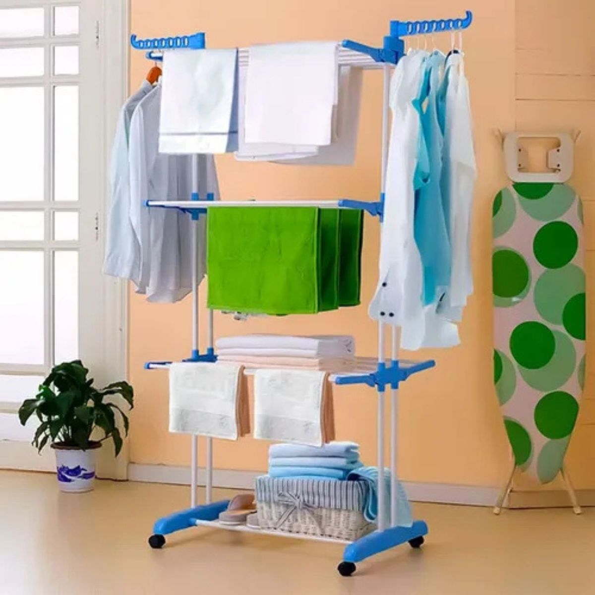MOVI - Tendedero plegable multifuncional con ruedas