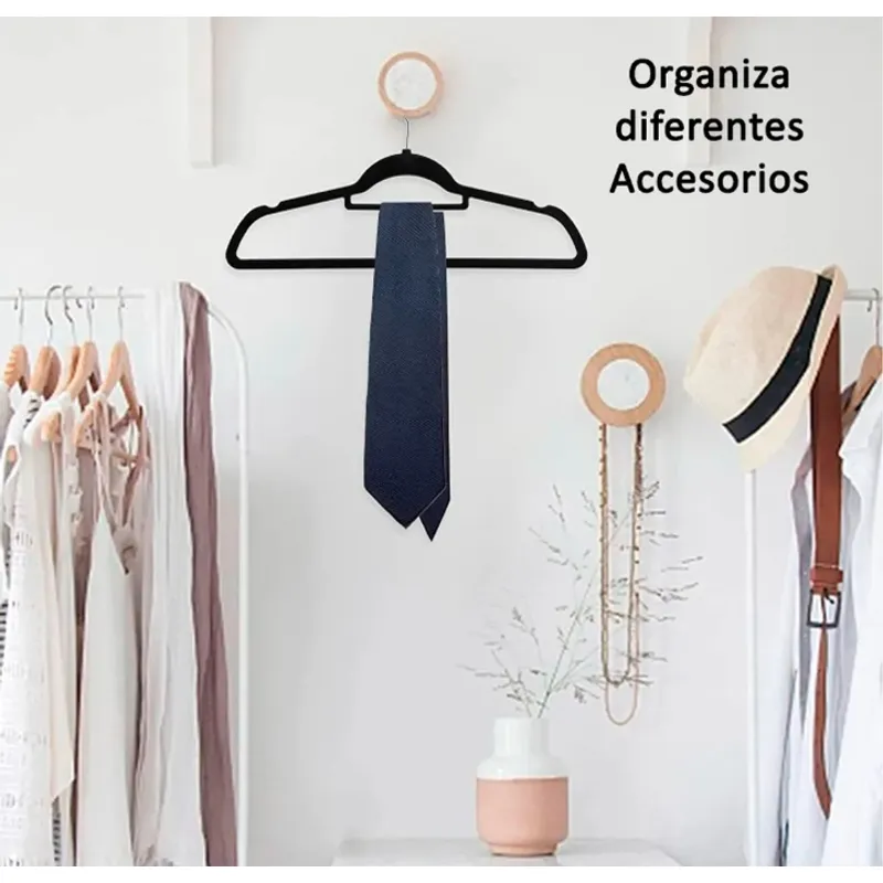 GENERICO - Set 20 Colgadores De Ropa Terciopelo Percha Antideslizante