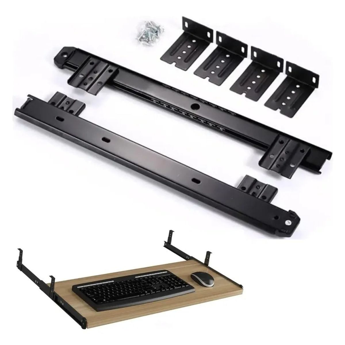 GENERICO - Correderas Rieles Metalicas Para Bandejas Porta Teclado