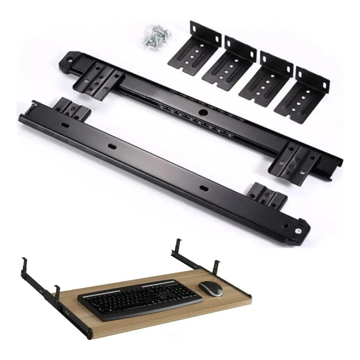 GENERICO - Correderas Rieles Metalicas Para Bandejas Porta Teclado