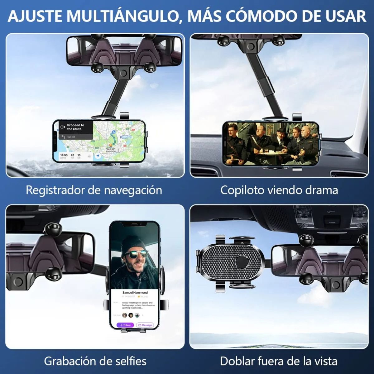 MOVI - Porta celular ajustable multiángulo para auto
