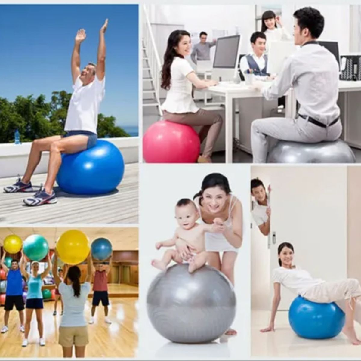 GENERICO - Pelota Balon 75 Cm Pilates Yoga + Inflador