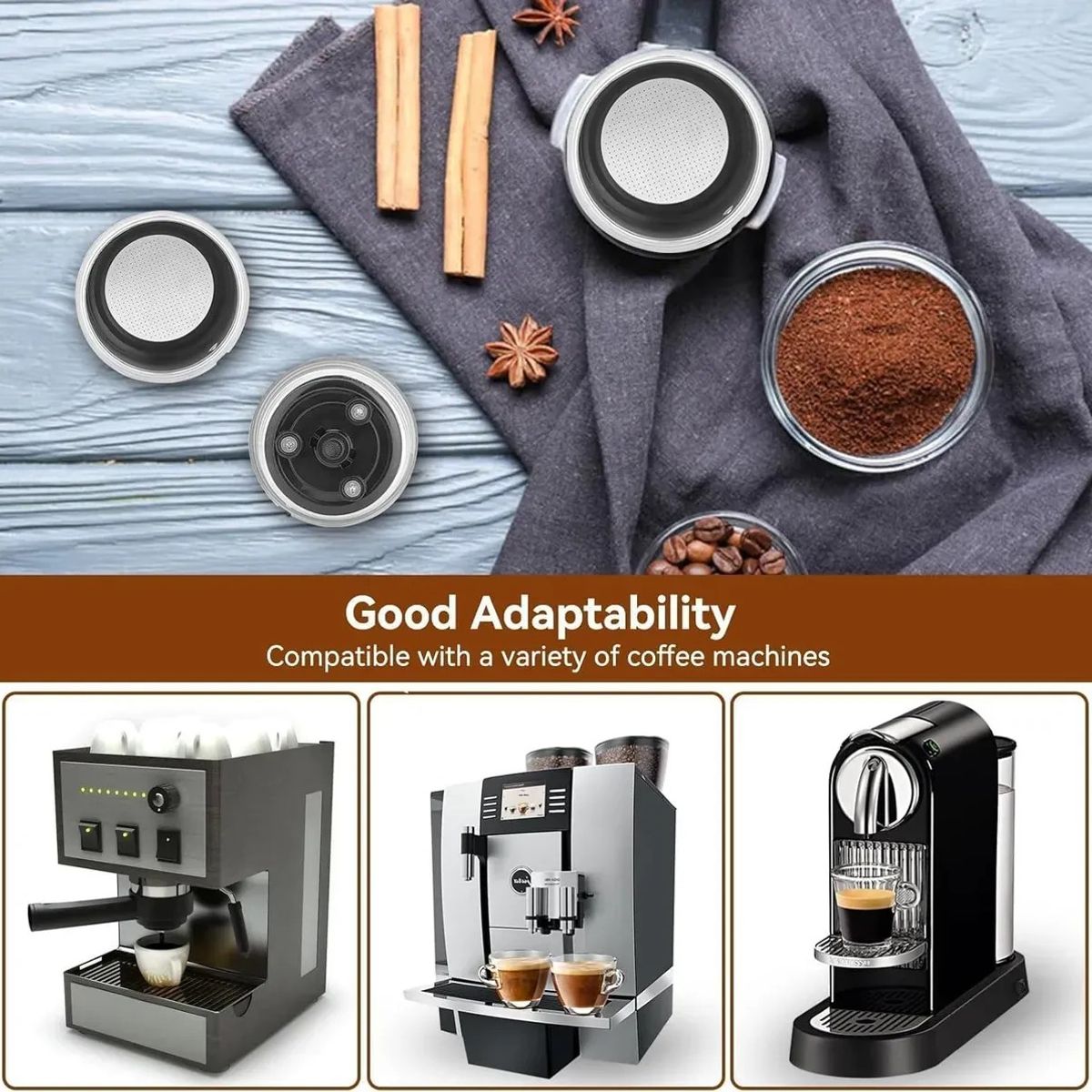 KUANGYE - Filtro Cafe Cafetera Acero Maquina Cafe 1 Taza