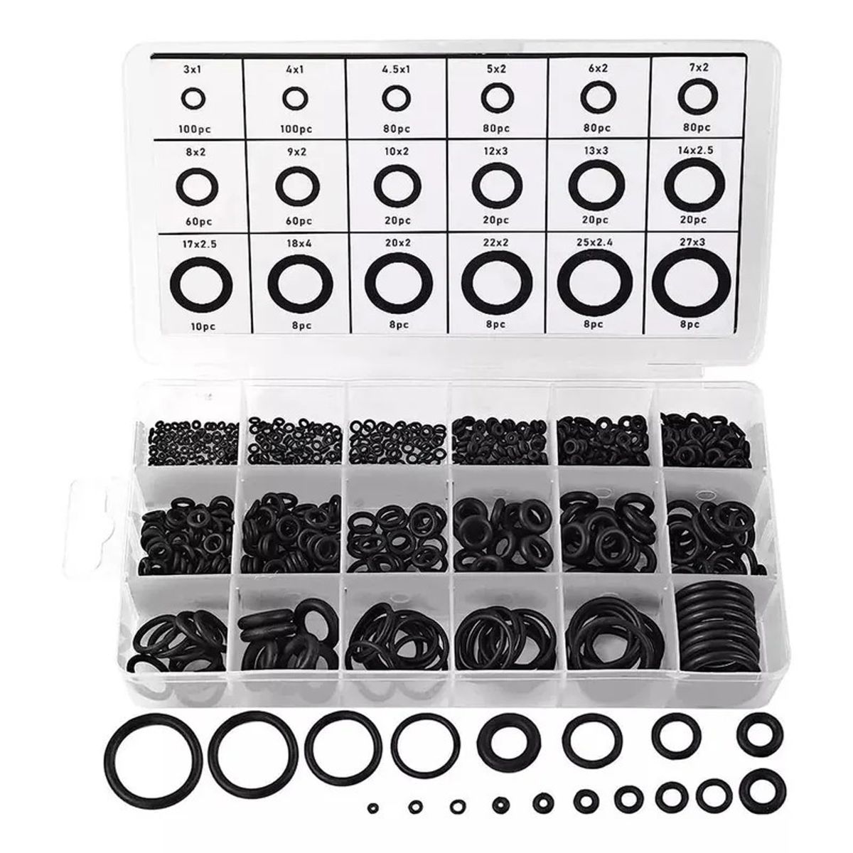 Kit De Caja De Plástico Oring Universal 770 Piezas Surtida, marca GENERICO - Foto Principal