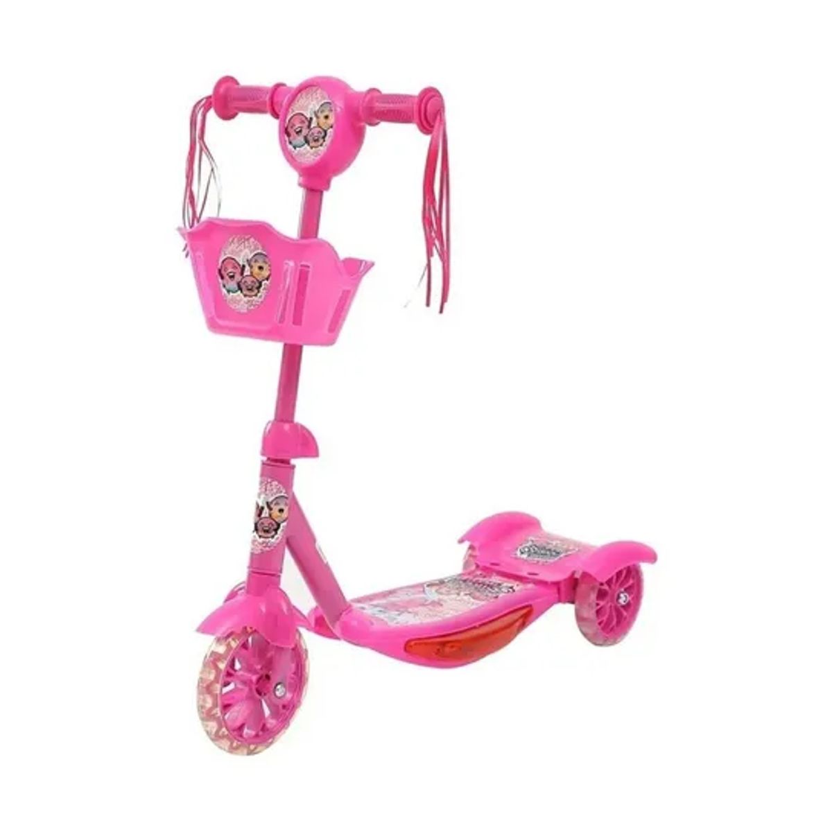 GENERICO - Monopatín 3 Ruedas Con Luces Música Y Canasto