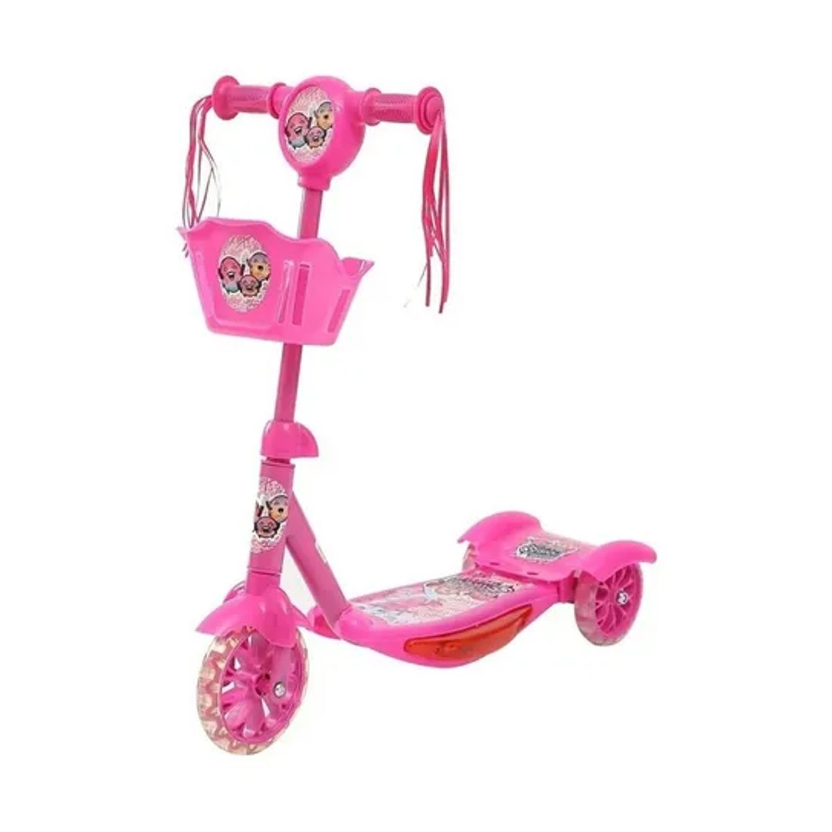 GENERICO - Monopatín 3 Ruedas Con Luces Música Y Canasto