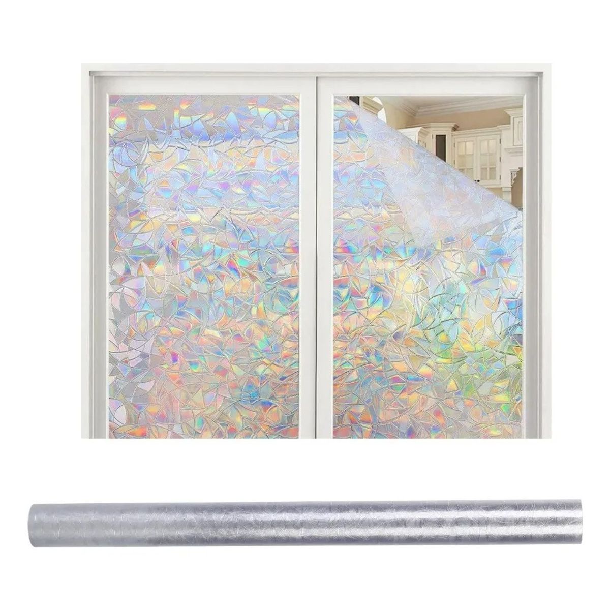 GENERICO - Pegatina Película Privacidad Ventana Arcoíris 45x200 3d Privacidad