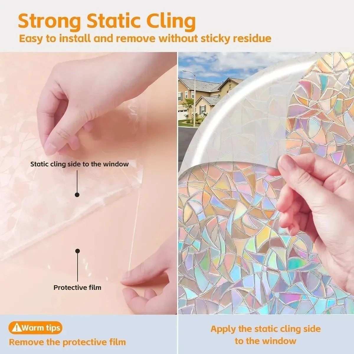 GENERICO - Pegatina Película Privacidad Ventana Arcoíris 45x200 3d Privacidad