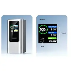 GENERICO - Cargadorportatil Bateria 30000mah Notebook Pantalla Digital 100W