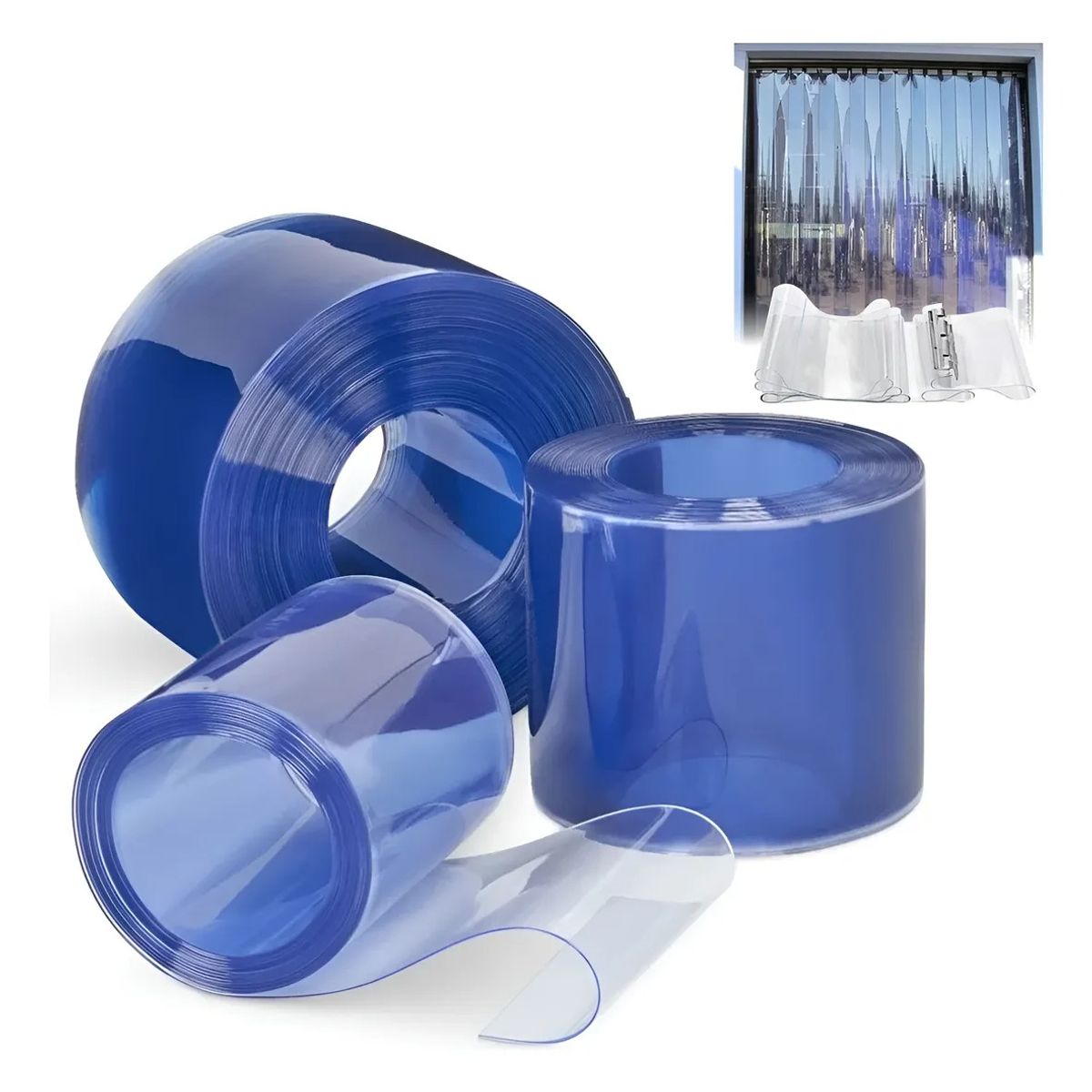 GENERICO - Tiras Cortina De Pvc Transparente Lama Pvc Aislante 50mts