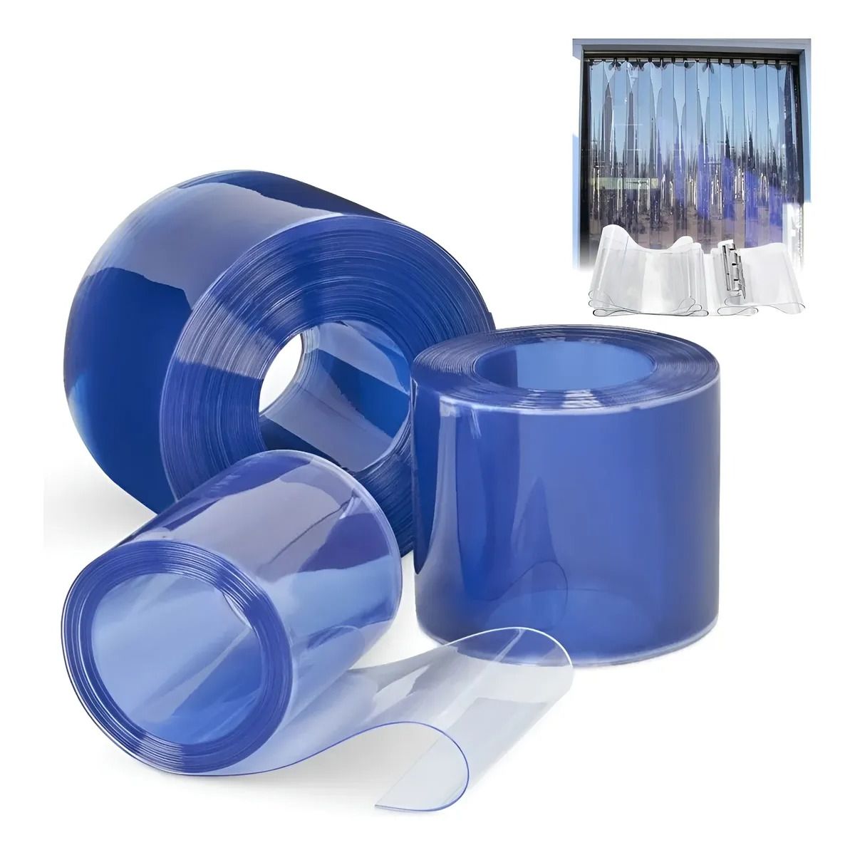 GENERICO - Tiras Cortina De Pvc Transparente Lama Pvc Aislante 50mts