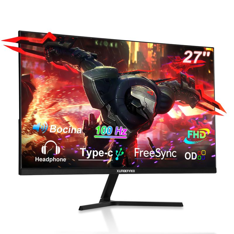 XUNDEFINED - Monitor Gamer Xundefined 27 FHD 100hz Tipo C Bocina Hdmi+dp