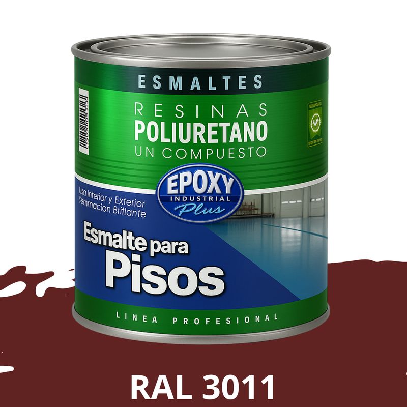 EPOXY - PINTURA PISOS ALTO TRÁFICO - POLIURETANO BASE AGUA 1K  - 1L RAL 3011